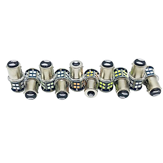 Bật Đèn Tín Hiệu Ổ Cắm Tròn 2 Điểm 1157 XE Lớn 6 Bánh Xe 3030 28led 12 / 24V 1156 Offset Vàng 12 / 2