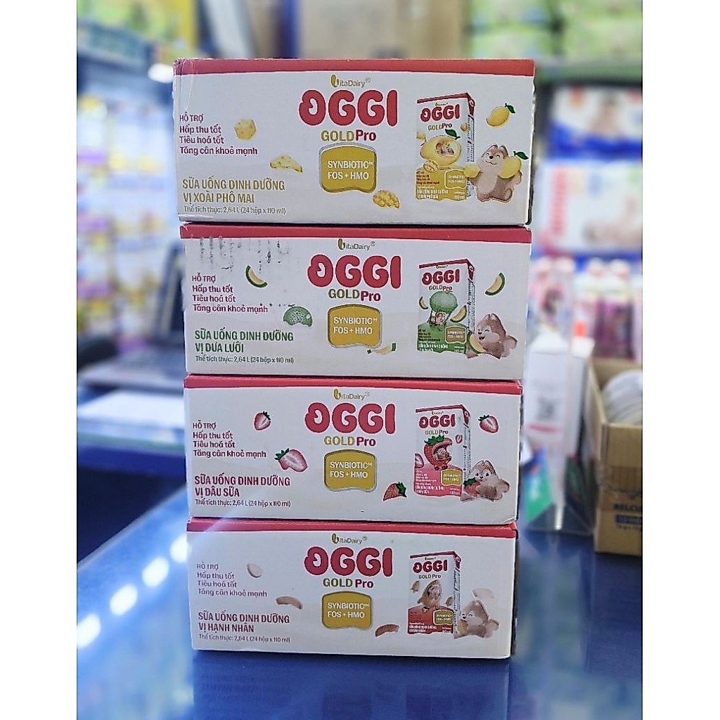 Thùng sữa pha sẵn dinh dưỡng OGGI Pro vị trái cây  24 hộp 110ml