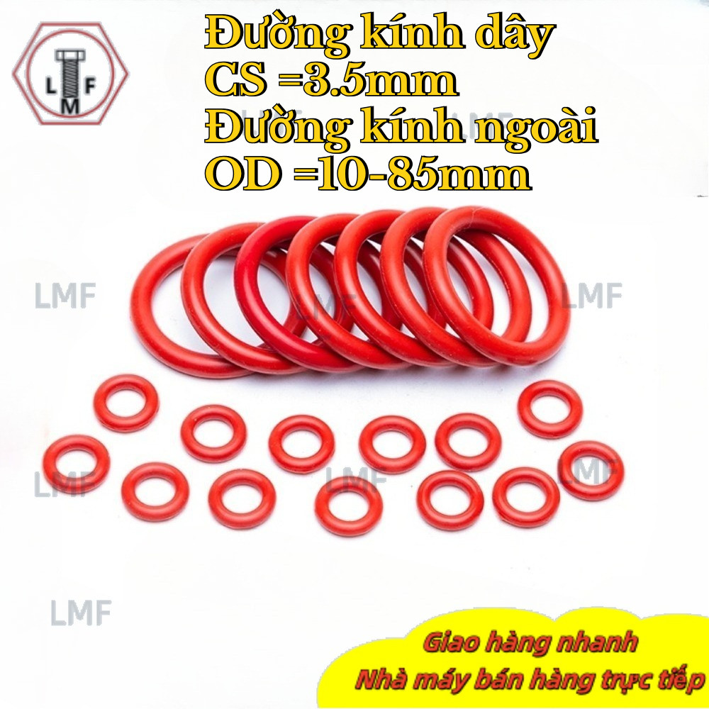 [Lmf] Vòng niêm phong cao su Vòng chữ O VCM Silicone O-Ring OD10-85mm * CS3.5mm Miếng đệm chịu nhiệt