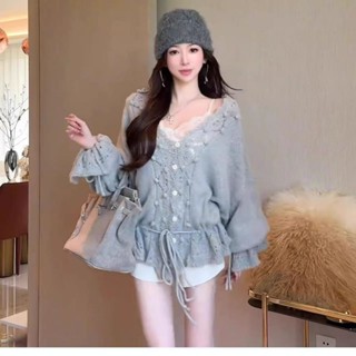 Áo len dệt kim tay loe mới mùa xuân thu dành cho nữ