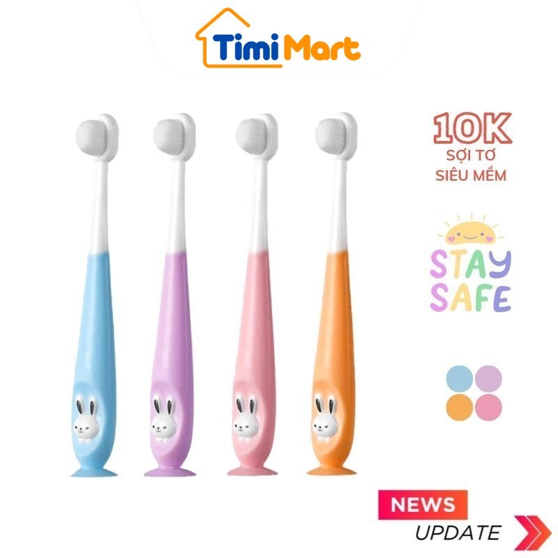 Bàn Chải Đánh Răng Cho Bé 10.000 Sợi Lông Tơ Siêu Mềm Không Gây Chảy Máu Chân Răng Cho Bé (1-4 TUỔI)