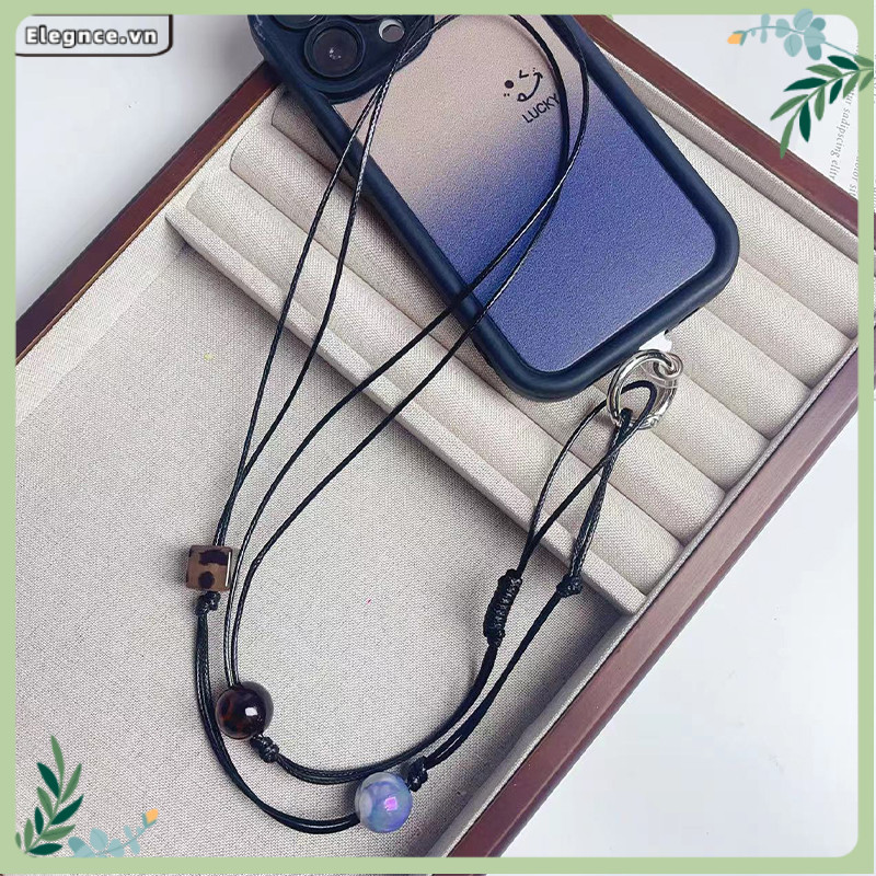 【Elevn】Dây đeo điện thoại Dây da dệt hạt màu dây đeo chéo dài máy ảnh điện thoại cổ điển | BigBuy360 - bigbuy360.vn
