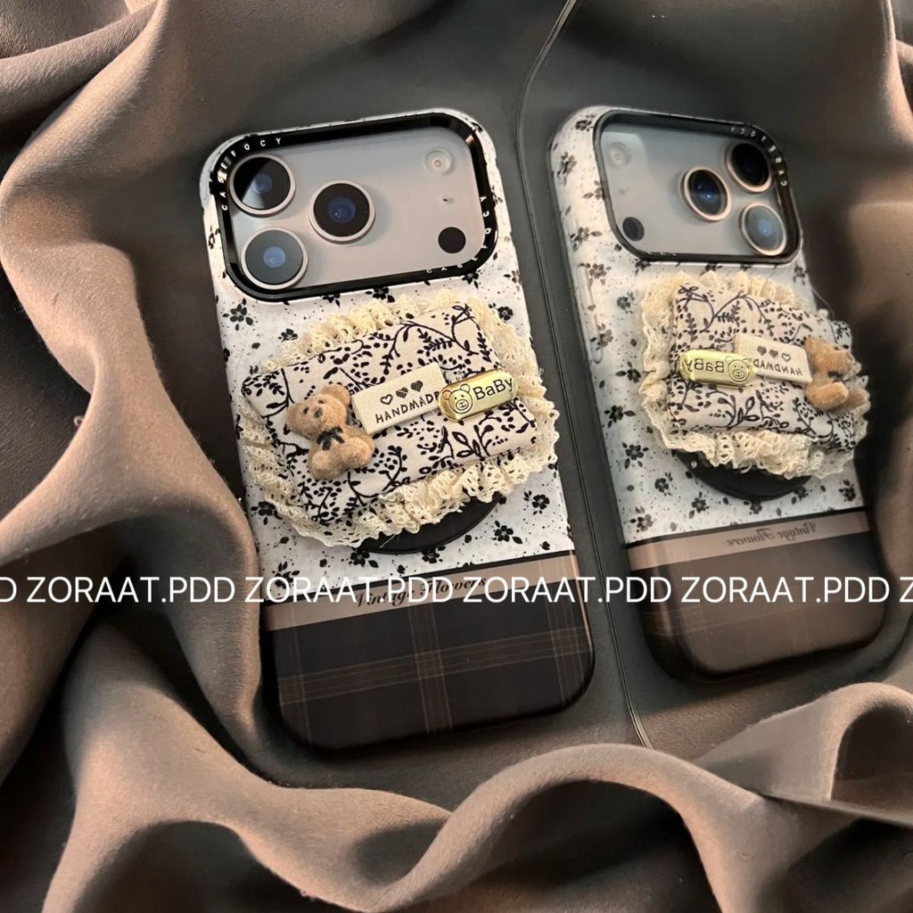 Ốp Gối Gấu Hoa Từ Tính Cho iPhone 17, Apple 16 Pro Max, New 15 Pro, Nữ 13, Vỏ Bảo Vệ Cho 14, 17 Pro,