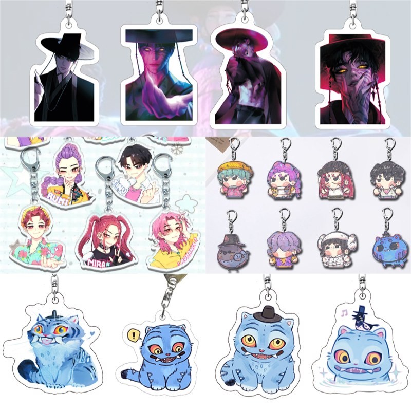 K-Pop Demon Hunters Birthday Keychains for Party Guests Gifts Demon Huntrix Saja Boys Rumi Zoey Keyc