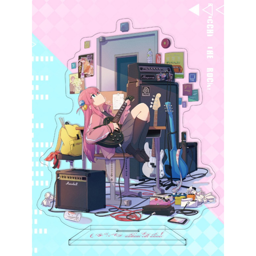 Mô hình Standee Anime Kessoku Band decor góc học tập để bàn 12cm