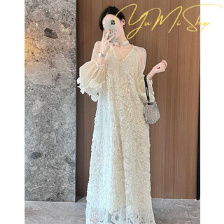 {Yumi-Oder}Váy Liền Hoa Ba Chiều Thêu Nguyên Bản Của Nhà Thiết Kế Váy Tiên Nữ Thon Gọn Rộng Rãi Mẫu Mới