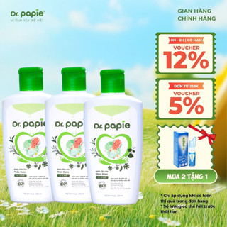 Combo 3 Lọ Nước Tắm Thảo Dược Dr Papie Giúp Giảm Mẩn Ngứa Và Rôm Sảy, Hỗ Trợ Làm Sạch, Mát Da Bé - Chai 230ml
