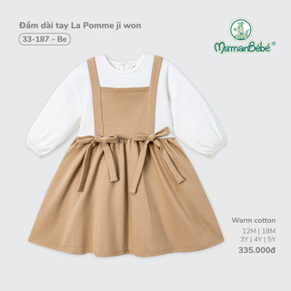 (MamanBébé chính hãng) Đầm dài tay La Pomme ji won - Sợi Warm Cotton ấm áp và thoáng khí  – Bé gái - 12M - 5Y