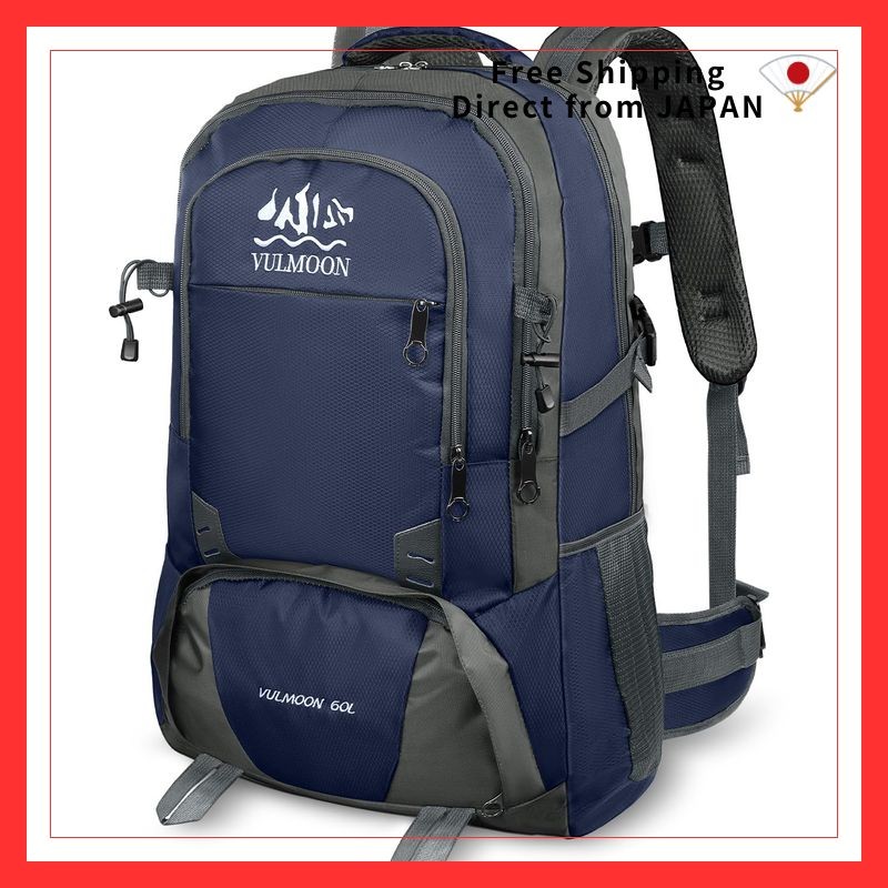[Vulmoon] Large Capacity 60L Men's Backpack Waterproof Lightweight Casual Outdoor Travel Hiking Bag 