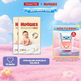 Combo 2 Tã/ Bỉm Quần Huggies Skin Perfect M/L/XL/XXL Super Jumbo 2 Vùng Thấm Giảm Kích Ứng