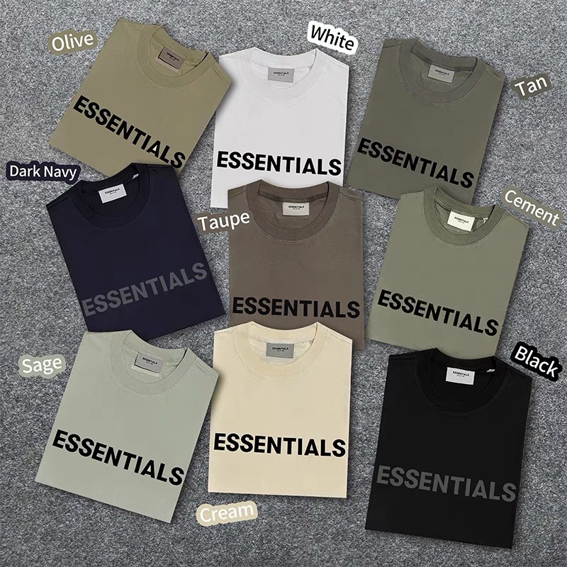 S0OB FOG Double Line ESSENTIALSHHH Letter print casual short sleeve shirt T Shirts are a must-have f