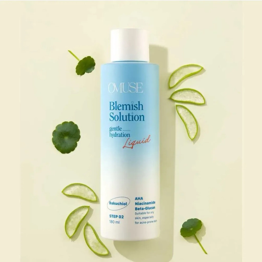 Toner Cân Bằng Da OMUSE 180ml – AHA, Bakuchiol, Niacinamide, Beta-Glucan Cấp Ẩm & Kiềm Dầu