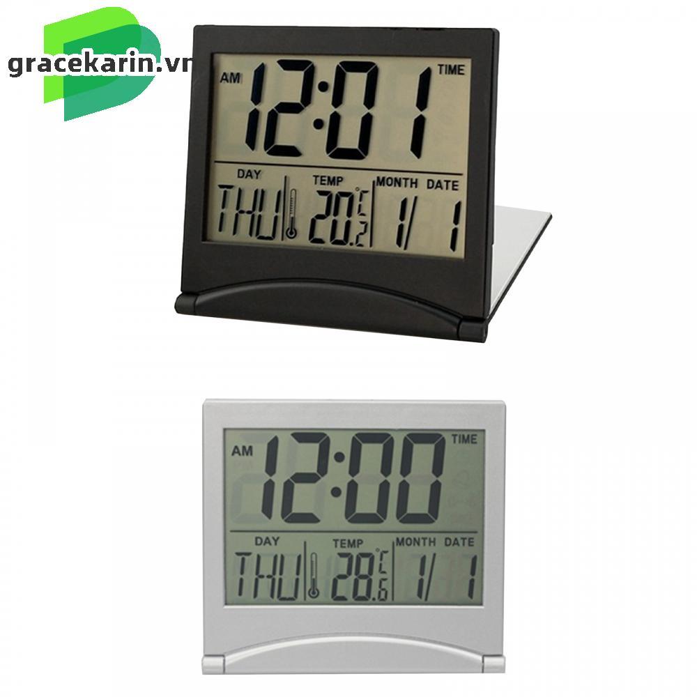 Alarm Clock 90 X 80 X 1mm Digital Travel Clock Multiple Functions Light Weight