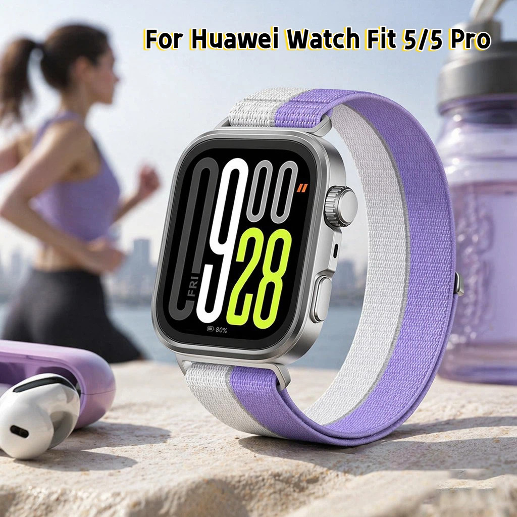 Dây đeo thay thế thoáng khí bằng Nylon lông vũ mới cho Huawei Watch Fit 5 Pro Fit 4 Pro Smart Watch 