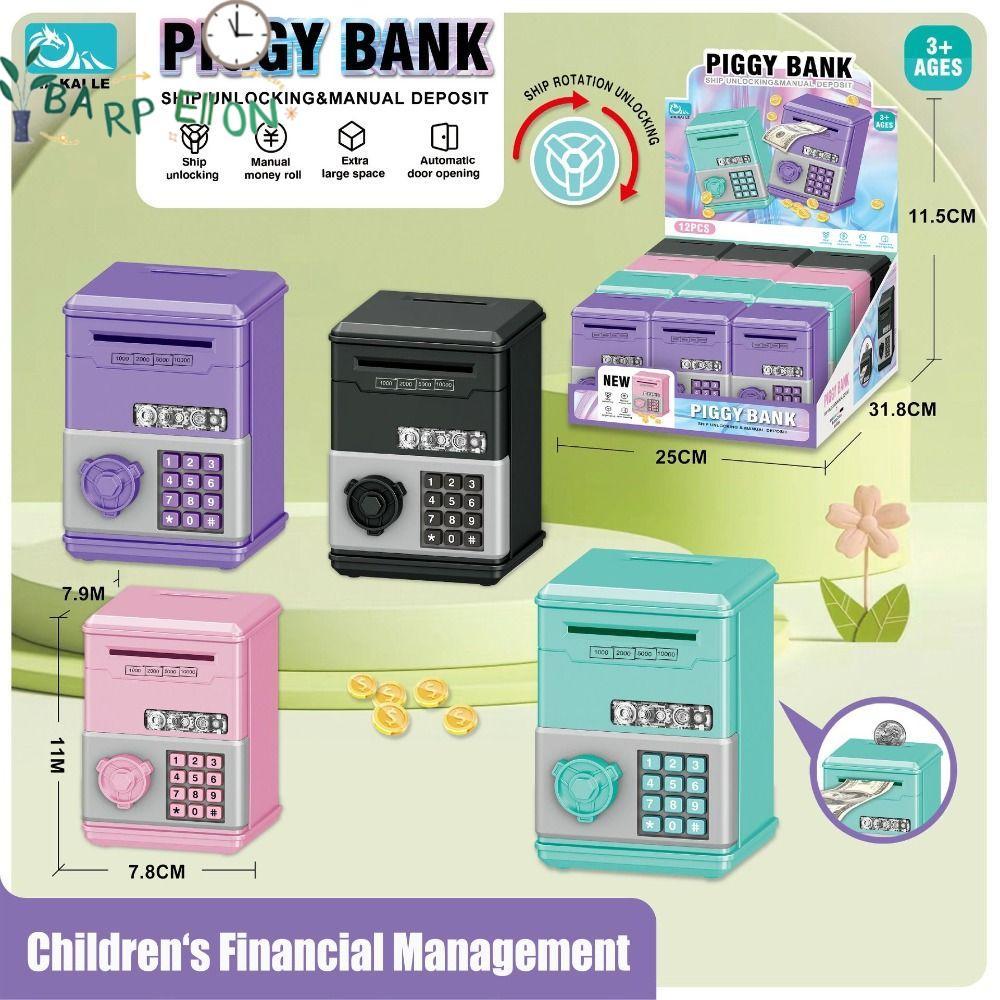 BARPELLON Đồ chơi trẻ em Heo đất, Quà tặng trẻ em Mật khẩu Hộp tiền tiết kiệm tiền, ATM Mini Đồ chơi