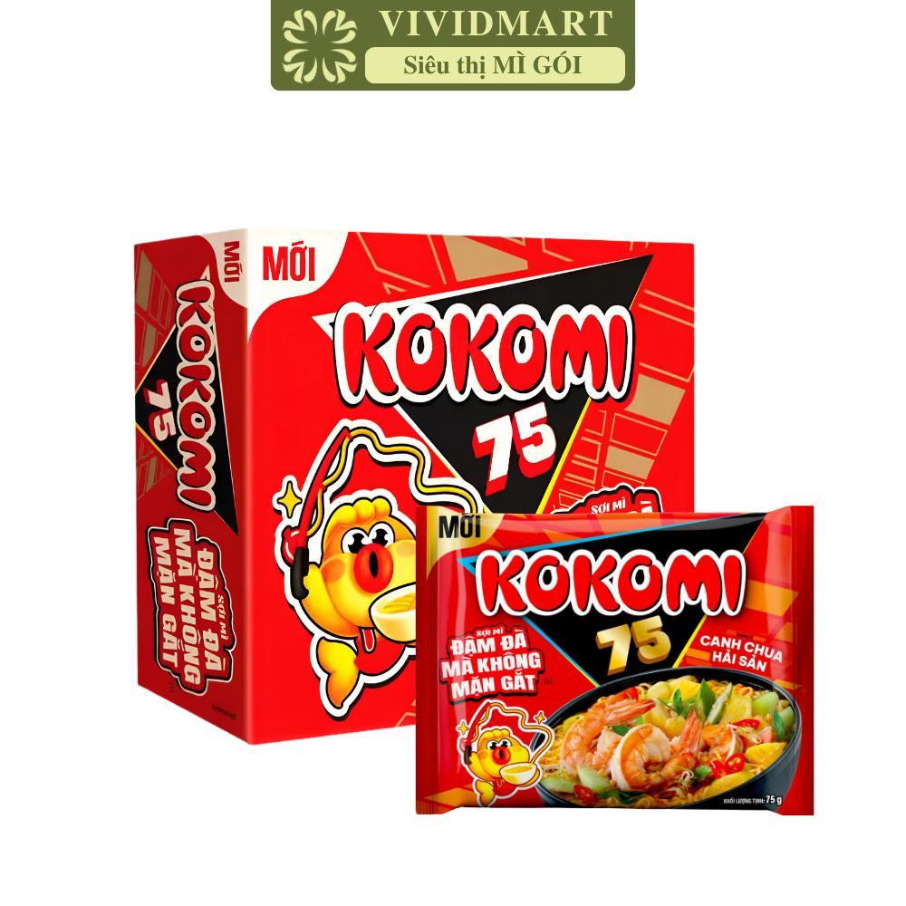 [THÙNG 30 GÓI] - MASAN - Mì Kokomi 75 Canh chua hải sản, Kokomi 75 Mì canh chua hải sản Kokomi 75 gó