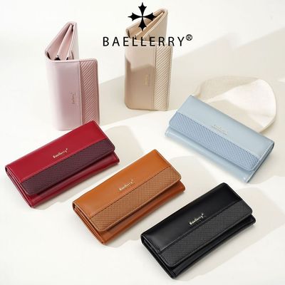 Ví nữ da PU trung tính cổ điển Ví đựng thẻ nhiều hộp đựng sức chứa lớn Dây kéo điện thoại Ví đựng tiền giấy