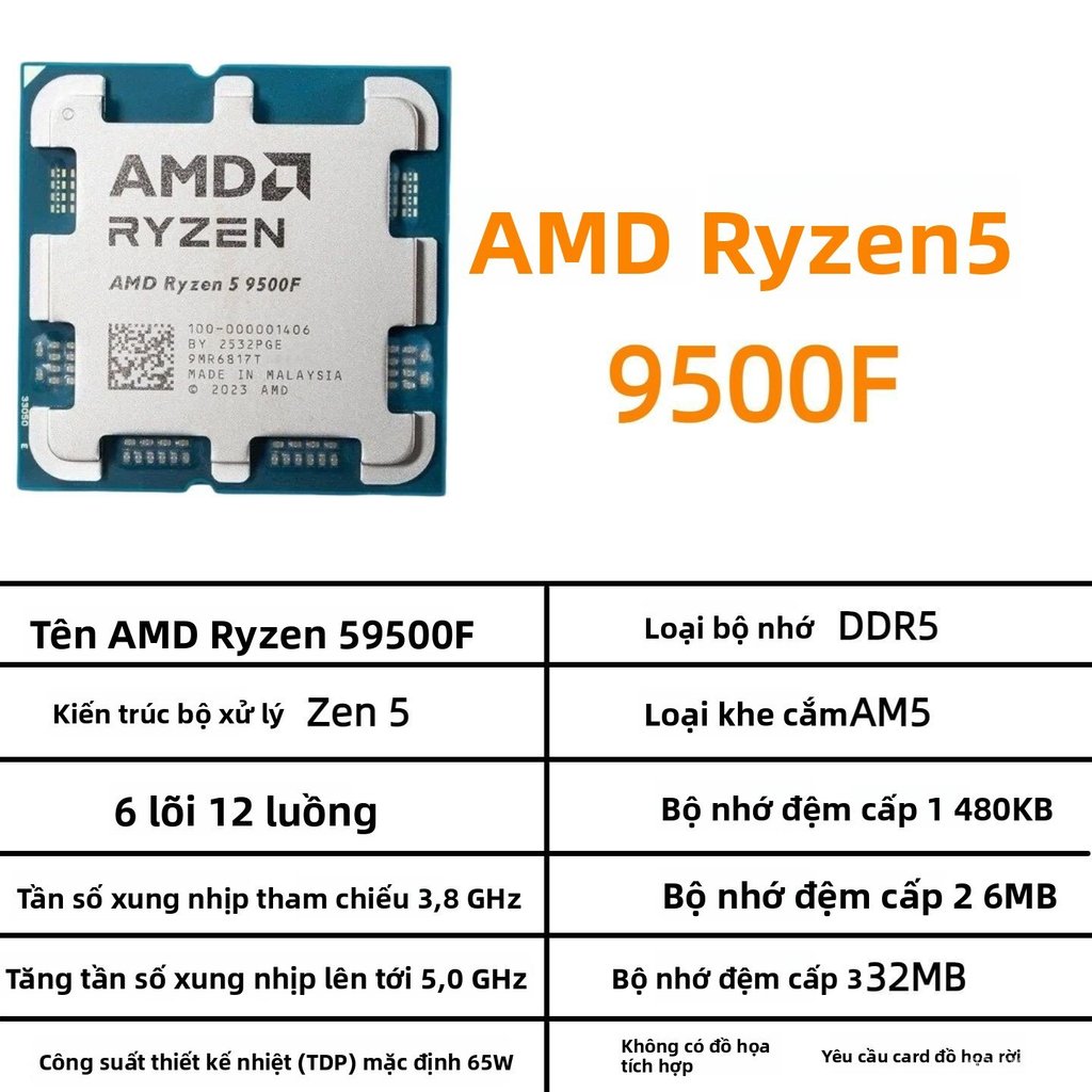 CPU AMD Ryzen 7 9700X chính hãng box bộ vi xử lý máy tính bàn PC gaming socket AM5 dòng 9000 thế hệ 