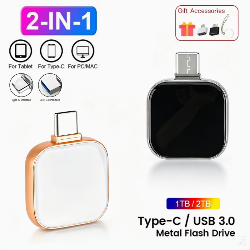 TYPE-C USB Flash Drive Pen Drive 1TB 2TB Móc Khóa Sáng Tạo Thẻ Nhớ Dính Quà Tặng Cho Điện Thoại Đĩa 