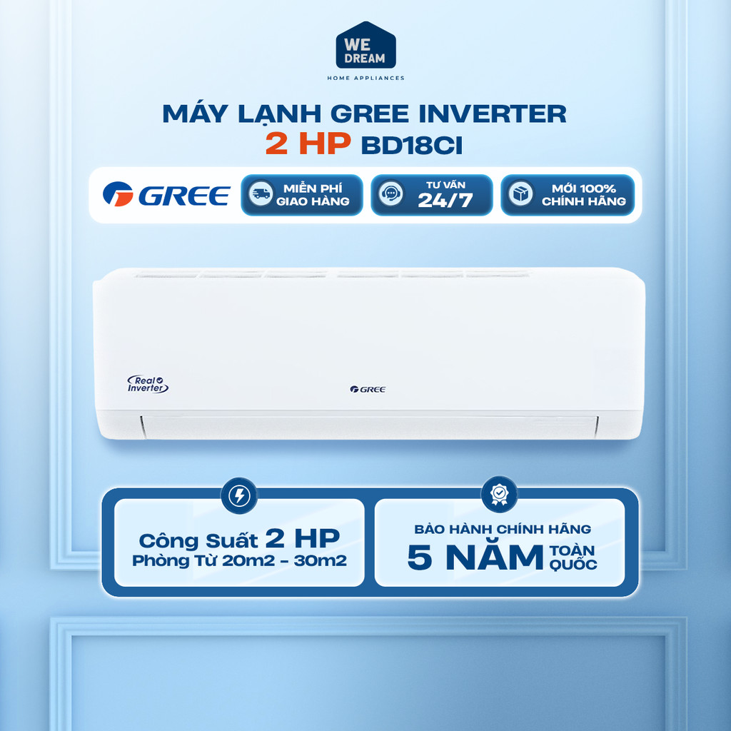 Máy Lạnh Gree Inverter 2HP BD18CI | Tiết Kiệm Điện Hiệu Quả - Hàng Chính Hãng
