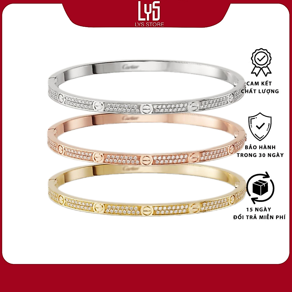 Vòng tay Lys Love small model 2295SV Fullbox -Lắc Tay đầy đủ phụ kiện túi hộp Cartie