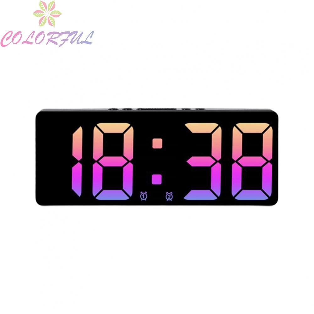 Digital Clock Colorful Lighting Options Dynamic Display Minimalist Style