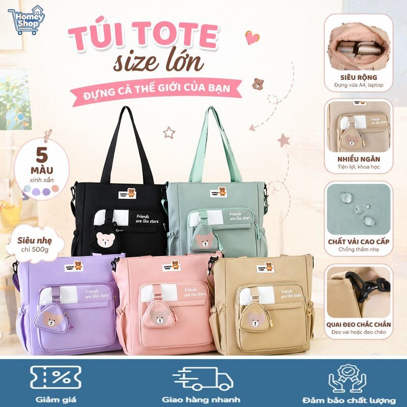 Túi đeo vai học sinh, dung tích lớn, túi đeo chéo, đi học, phong cách Hàn Quốc, bằng nylon, phối màu