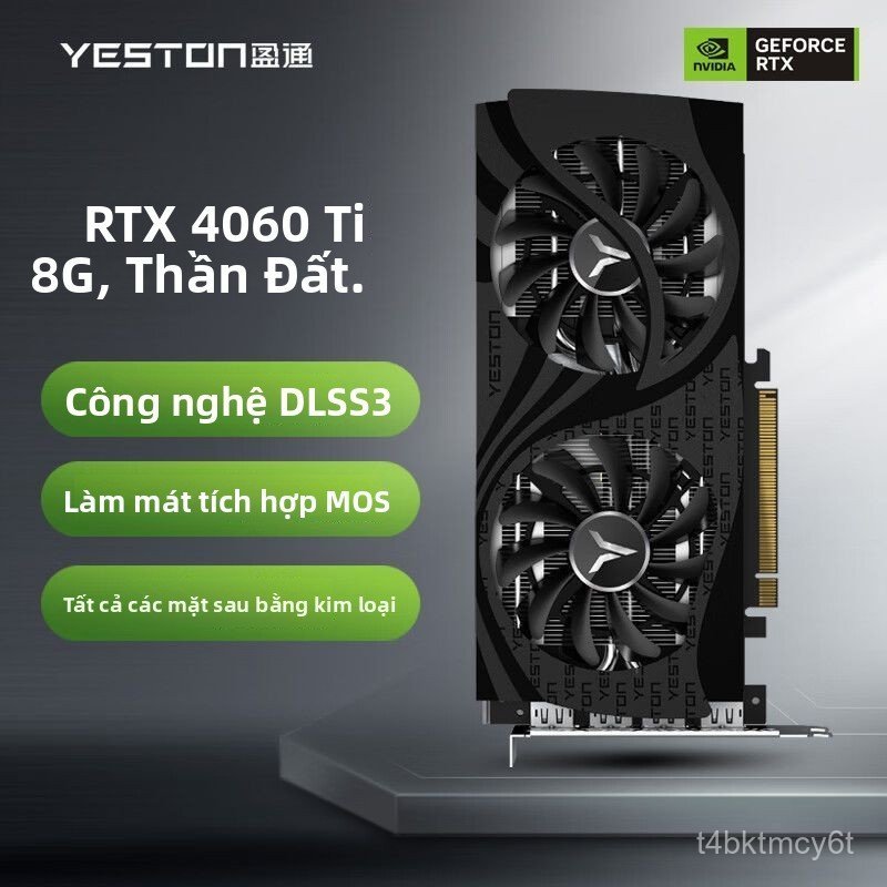 Card đồ họa Yeston RTX4060/4060Ti 8G hiệu năng gaming mạnh mẽ thiết kế tản nhiệt cực ngầu