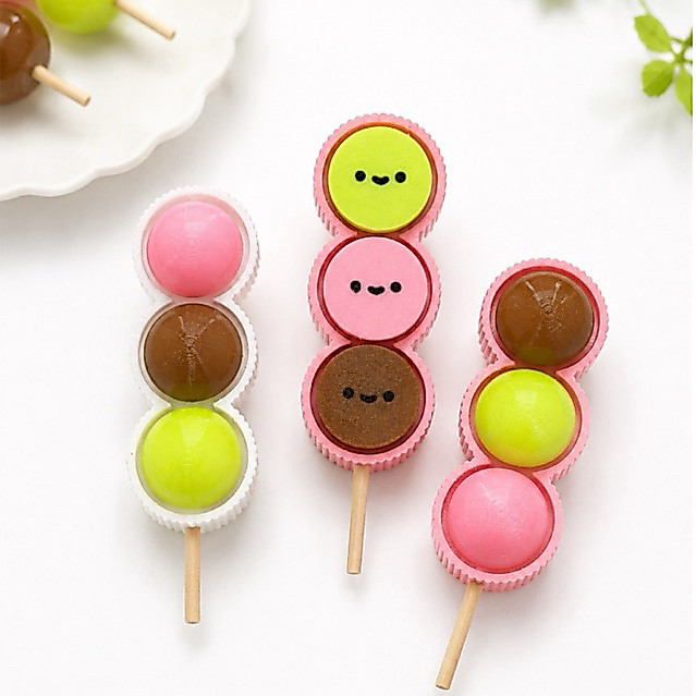 Móc khoá Clicker Bánh Mochi Dango Nhật Bản Mini Cute | Phụ kiện trang trí chìa khóa, balo