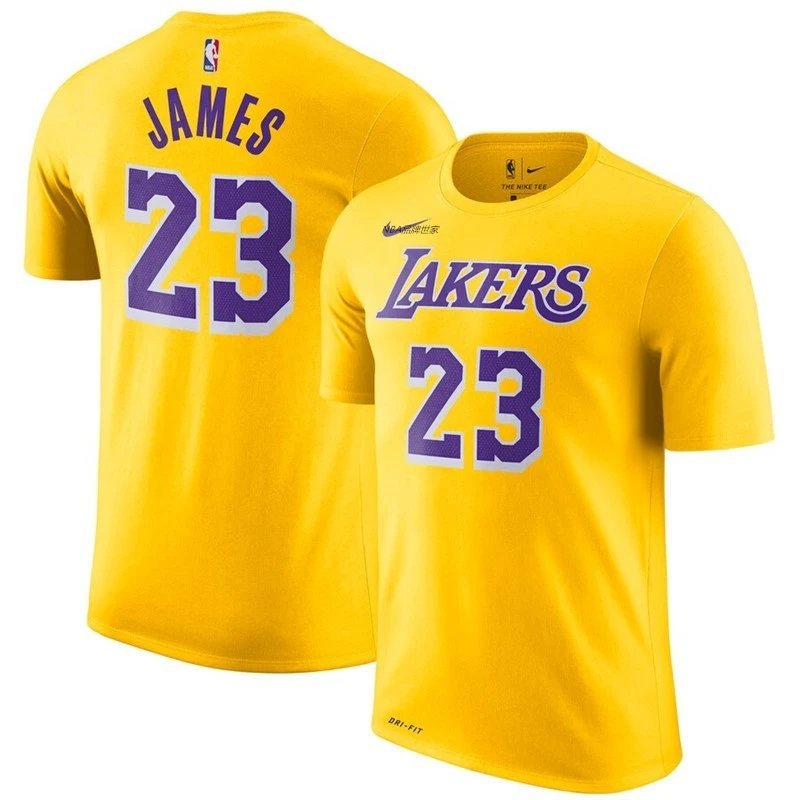 NBA Lakers Không. 23 James kobe kobe Davis Áo thun ngắn tay khô nhanh thông thường