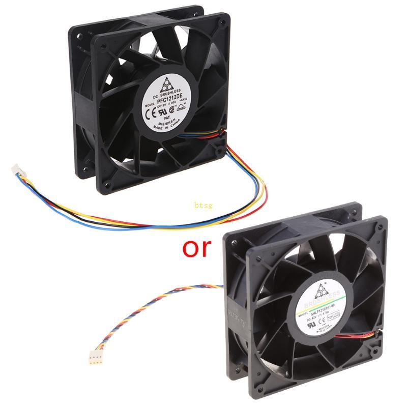Btsg Thay Thế PFC1212DE 12x12x3 8cm Quạt Làm Mát Tốc Độ 4 Pin 4 Dây Kết Nối