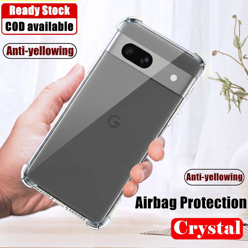[Crystal Clear] Dành cho Google Pixel 6 6a 6pro Pro Slim Crystal Clear Soft Jelly Case với bốn góc g