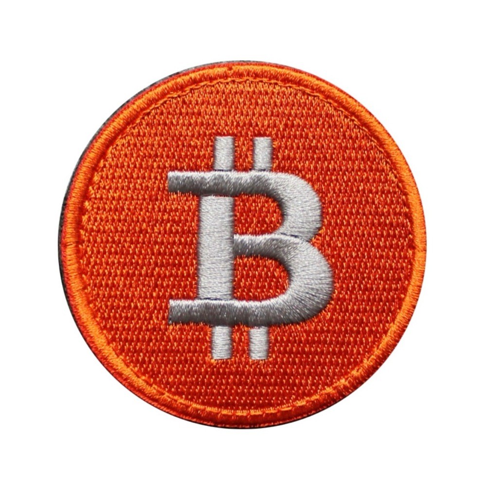 Patch_velcro thêu đồng xu BTC dán ba lô_quần áo