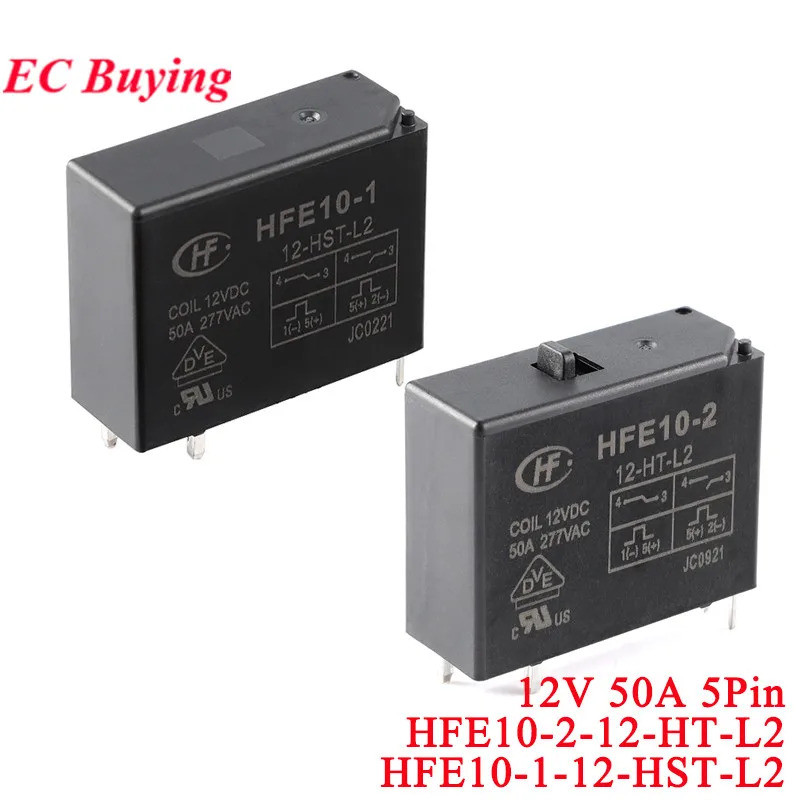 2 Cái / 1 Pc HFE10 Rơle từ tính công suất cao HFE10--2-HT-L2 HFE10--1-12-HST-L2 12VDC 5 Pin DC 12V 5