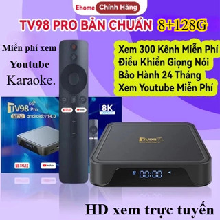  XiaoMi Phiên bản mới Android TV Box VN Pro Tiếng Việt Crack 8-128G Điều khiển giọng xem YouTube 200 kênh truyền hình 