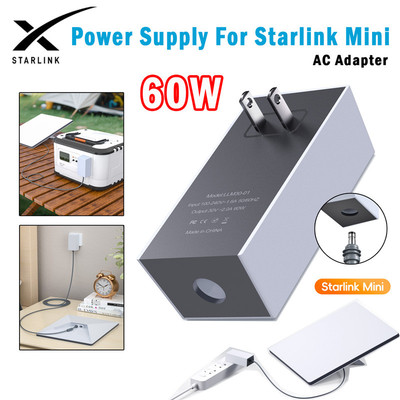 HdoorLink Starlink Mini Sạc 60W Thay Thế Nguồn Điện AC Adapter 30V 2A Đầu Ra Sạc Cắm Cho Starlink Đĩa Mini