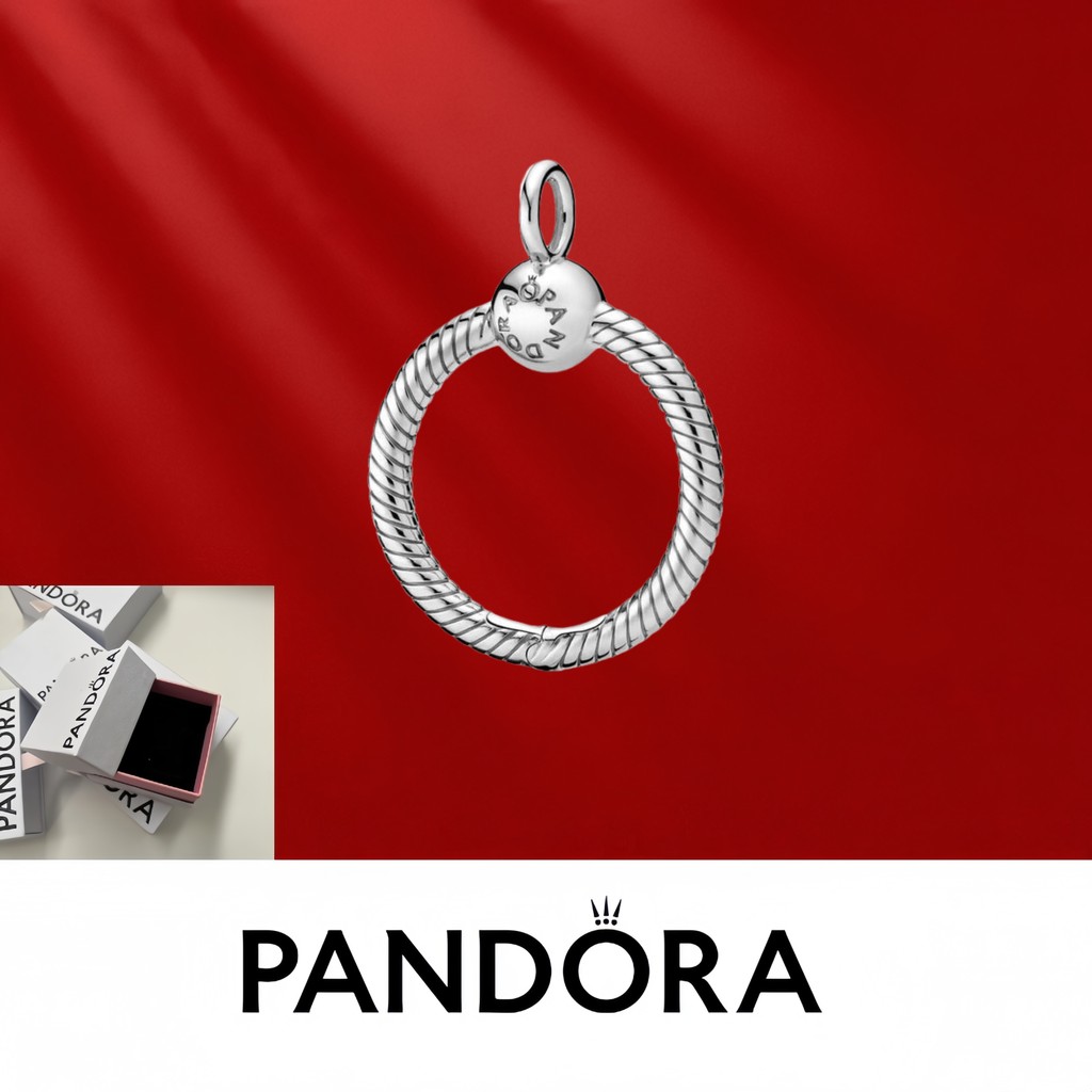 Trang sức bạc Pandora S925 (có hộp đóng gói) Mặt dây chuyền Pandora Moments Small O 398296