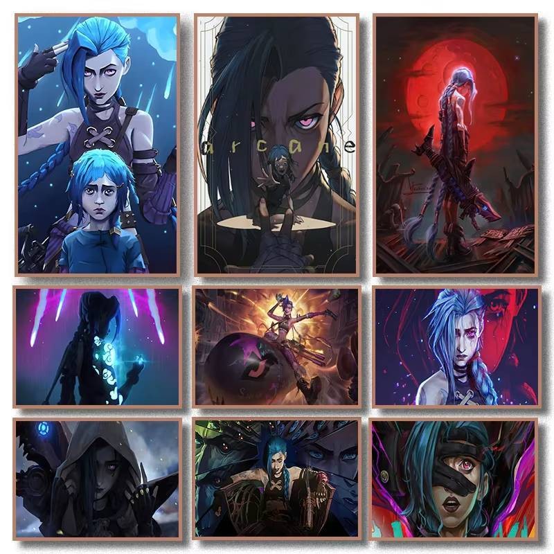 Liên Minh Huyền Thoại Nhà Minh Họa Jinx Tranh HD In Tường Nghệ Thuật poster Phòng Khách Phòng Ngủ Tr