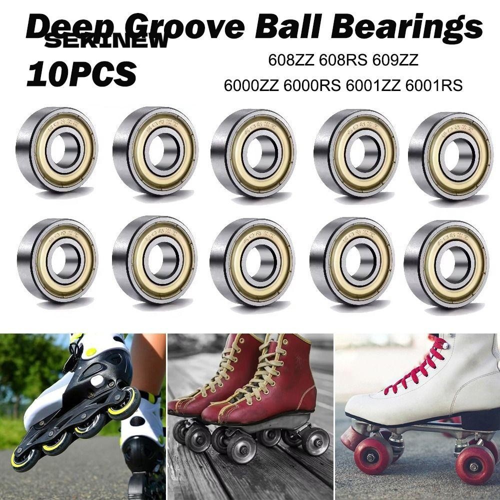 Vòng bi kim loại SEKINEW, Vòng bi 608ZZ 608RS được bảo vệ đôi, 6001ZZ 6001RS 6000ZZ 6000RS 609ZZ Vòn