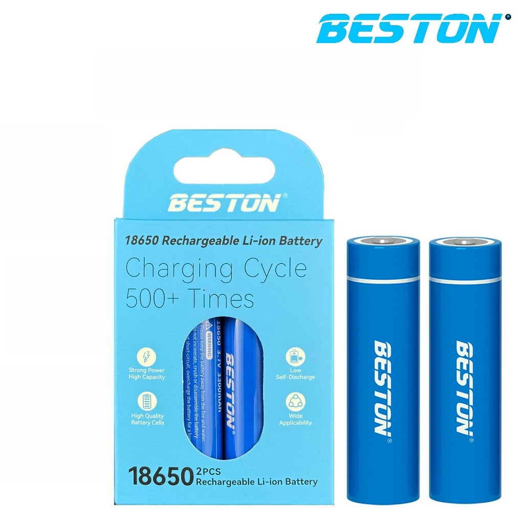 Vỉ 2 Viên Pin Sạc 18650 3.7V Dòng Xả Cao Beston 3300mAh