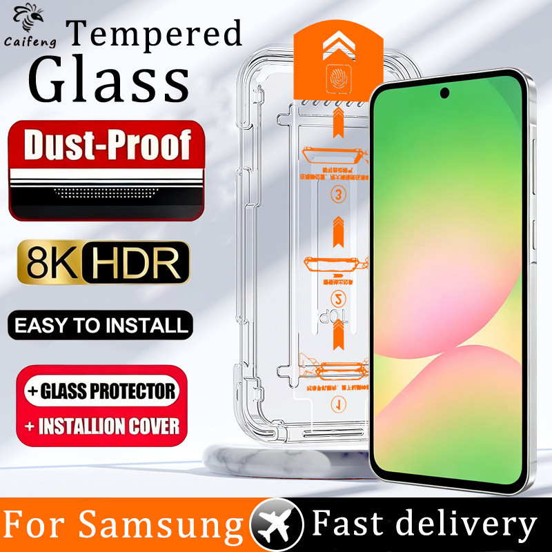 Kính Lắp đặt chính xác Bụi miễn phí Thủy tinh Bảo vệ màn hình Cho Samsung ss Galaxy A73 A71 A56 A55 