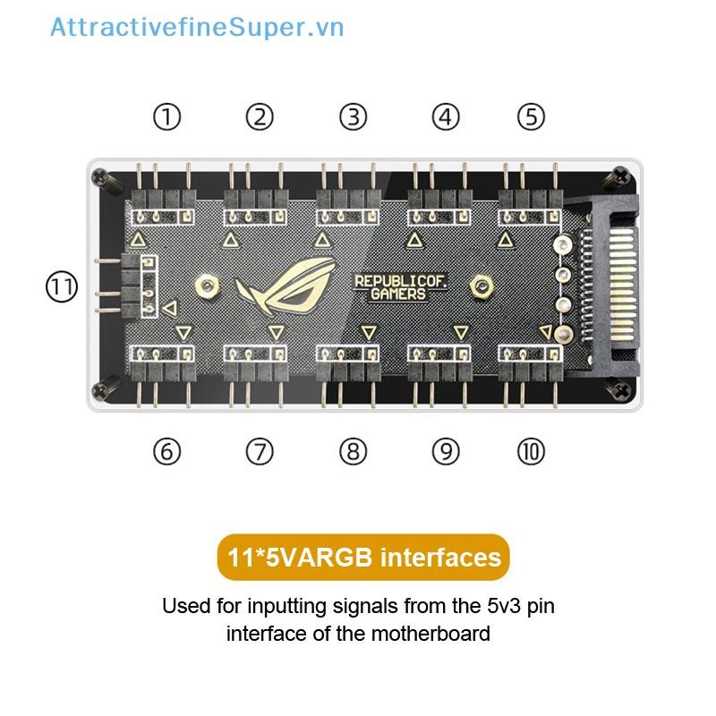 AVN PC Fan ARGB HUB 1 Đến 11 5V 3Pin LED Strip Light HUB Adapter SATA Power ARGB Fan Splitter Forput