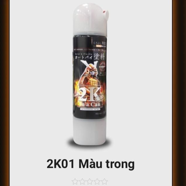 Sơn xịt phủ trong bóng cao cấp 2k01 samurai