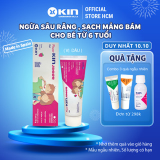 Kem Đánh Răng Fluor Kin Junior Vị Dâu, Ngừa Sâu Răng, Mảng Bám Cho Trẻ Từ 6-12 Tuổi 75ml