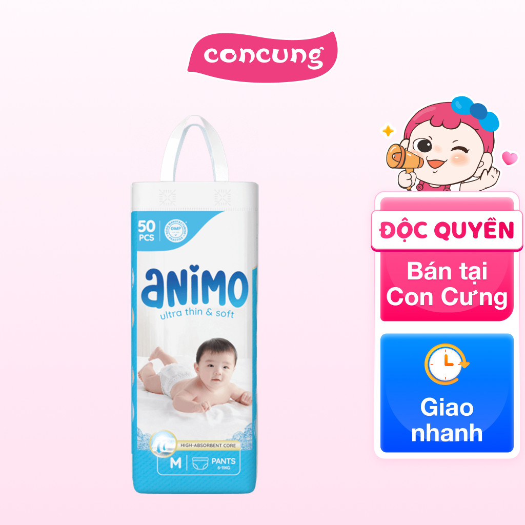 Tã Quần Animo Siêu Mềm Thoáng (M, 50 miếng) - Con Cưng