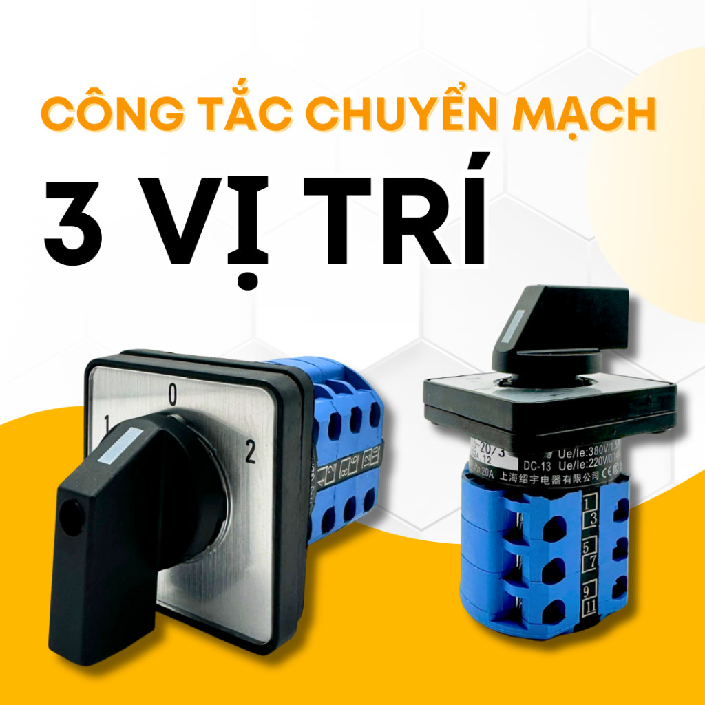 Công Tắc Chuyển Mạch 3 Vị Trí LW26-20, Công suất 20A, 32A gồm 2 Tầng / 3 Tầng / 4 Tầng