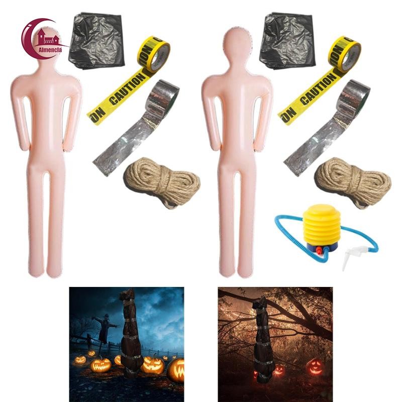 Halloween Hình bơm hơi Đạo cụ xác chết Túi cơ thể giả Bộ mô hình bơm hơi để trang trí sân