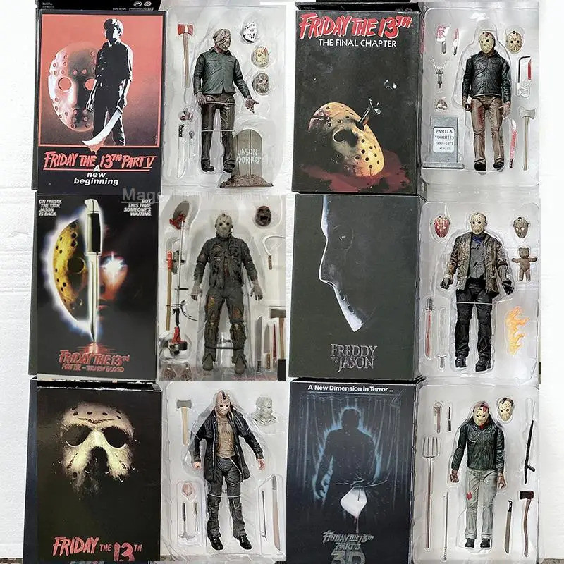 NECA Friday The 13th Hình Đồ Chơi Freddy Jason Voorhees Máu Ultimate Nhân Vật Hành Động Jason Sưu Tậ