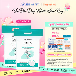 Combo 2 túi Bông tẩy trang làm sạch da Bông Bạch Tuyết Calla Sạch Sâu (1Kg/túi)