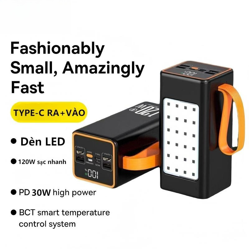 43(LED)sạc dự phòng 150000mAh 90000mAh sạc nhanh pin 120W dung lượng lớn có sẵn nhiều dây sạc
